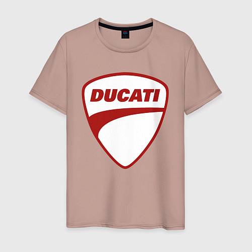 Мужская футболка Ducati Logo Дукати Лого Z / Пыльно-розовый – фото 1