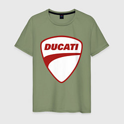 Футболка хлопковая мужская Ducati Logo Дукати Лого Z, цвет: авокадо