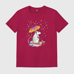 Мужская футболка Крыса под зонтиком