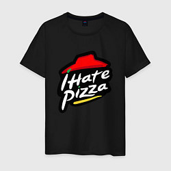 Футболка хлопковая мужская I Hate Pizza, цвет: черный