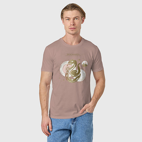 Мужская футболка Слизерин / Пыльно-розовый – фото 3