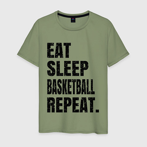 Мужская футболка EAT SLEEP BASKETBALL REPEAT / Авокадо – фото 1