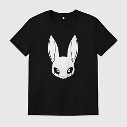 Футболка хлопковая мужская Голова зайца, цвет: черный
