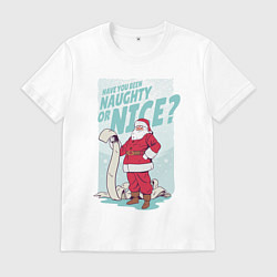 Мужская футболка Санта со списком плохишей