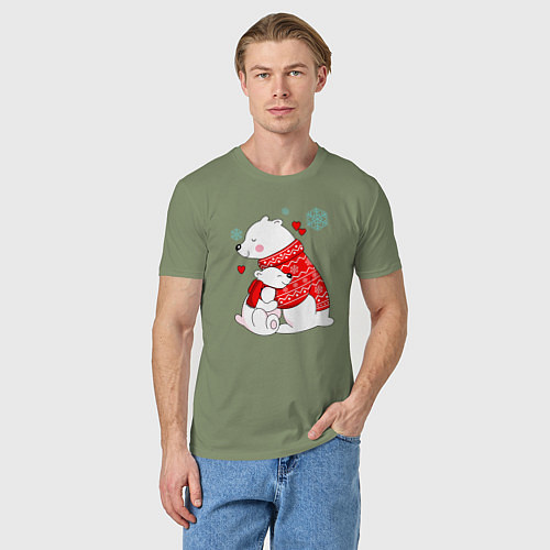 Мужская футболка Медведица с медвежонеком / Авокадо – фото 3