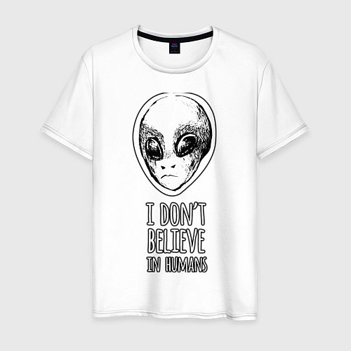 Мужская футболка I dont believe in humans / Белый – фото 1