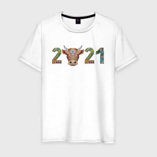 Мужская футболка Год быка 2021 / Белый – фото 1