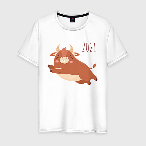 Мужская футболка Год быка 2021 / Белый – фото 1