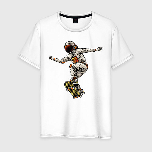 Мужская футболка Астронавт на скейте / Белый – фото 1