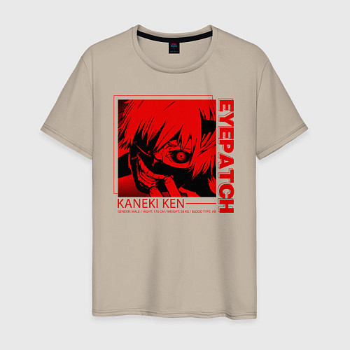 Мужская футболка Kaneki Ken Eyepatch / Миндальный – фото 1