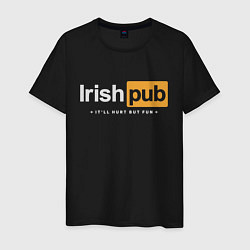 Футболка хлопковая мужская Irish Pub, цвет: черный