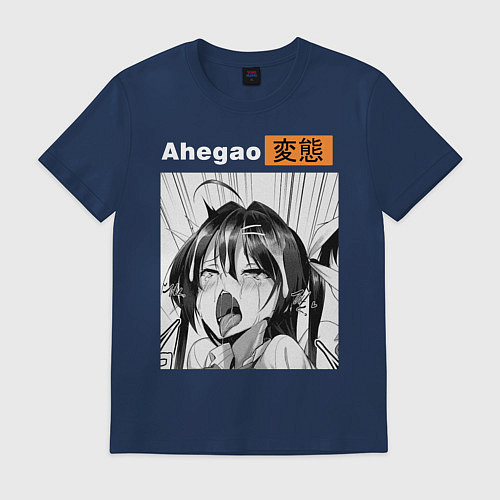 Мужская футболка Ahegao / Тёмно-синий – фото 1