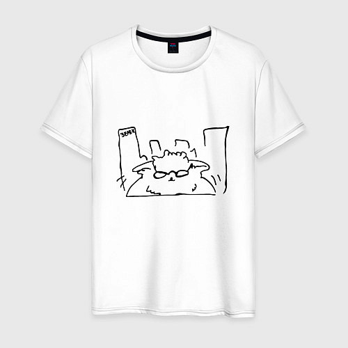 Мужская футболка Курсэд Кэтс Семь / Белый – фото 1
