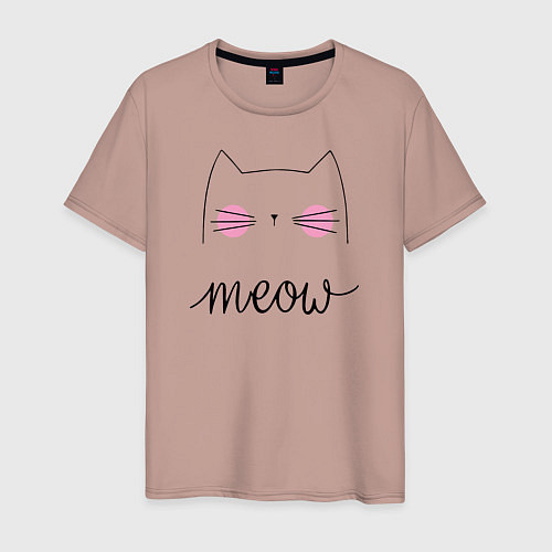Мужская футболка Meow / Пыльно-розовый – фото 1