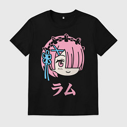 Футболка хлопковая мужская Re:Zero, Рам, цвет: черный
