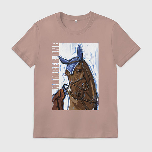 Мужская футболка Number one / Пыльно-розовый – фото 1