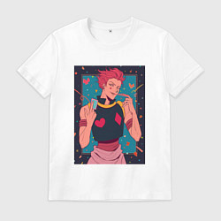 Футболка хлопковая мужская Hisoka Morow Hunter x Hunter, цвет: белый
