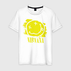 Футболка хлопковая мужская Nirvana Smile, цвет: белый