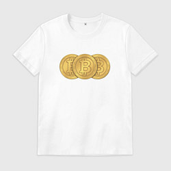Футболка хлопковая мужская BITCOIN TRIO, цвет: белый