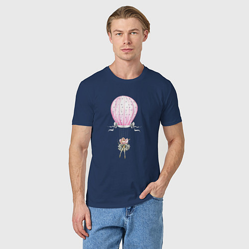 Мужская футболка Девочка на воздушном шаре / Тёмно-синий – фото 3