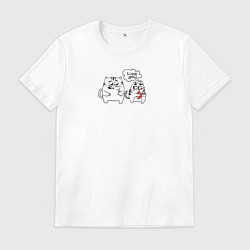 Футболка хлопковая мужская I love you, цвет: белый