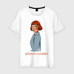 Футболка хлопковая мужская Queens Gambit Ход Королевы, цвет: белый