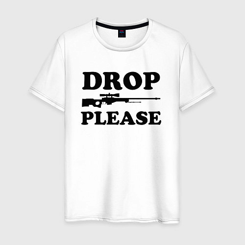Мужская футболка Drop Please / Белый – фото 1