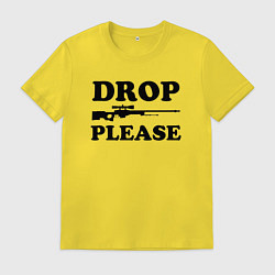 Футболка хлопковая мужская Drop Please, цвет: желтый