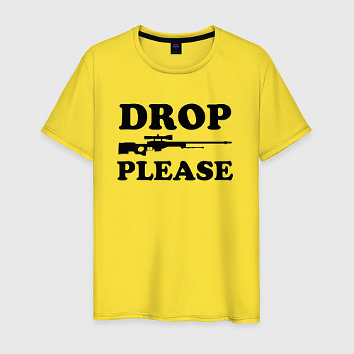 Мужская футболка Drop Please / Желтый – фото 1
