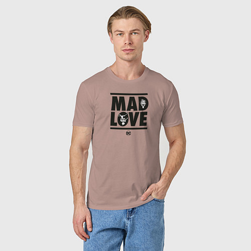 Мужская футболка Mad love / Пыльно-розовый – фото 3