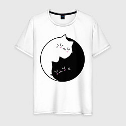 Мужская футболка Yin and Yang cats