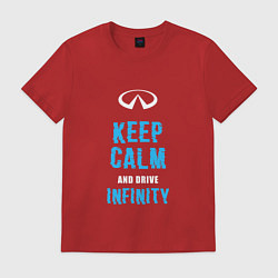 Футболка хлопковая мужская Keep Calm Infinity, цвет: красный