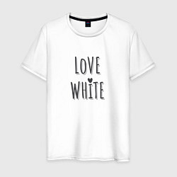 Футболка хлопковая мужская Love White, цвет: белый