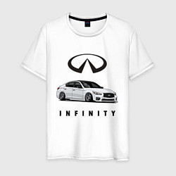 Футболка хлопковая мужская Infinfity Car, цвет: белый