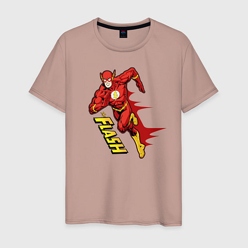 Мужская футболка The Flash / Пыльно-розовый – фото 1