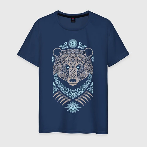 Мужская футболка Медведь / Тёмно-синий – фото 1