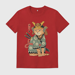 Мужская футболка Кот Самурай