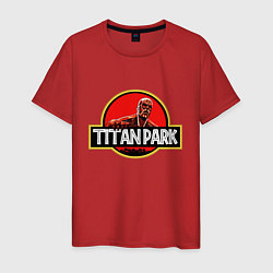 Футболка хлопковая мужская Attack on titan Атака титан, цвет: красный