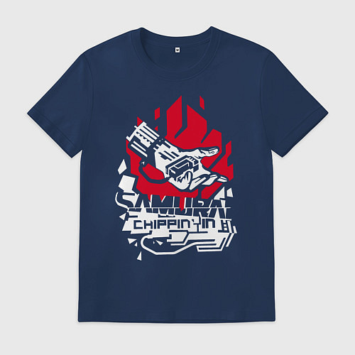 Мужская футболка Cyberpunk 2077 SAMURAI / Тёмно-синий – фото 1