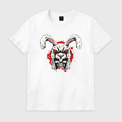 Футболка хлопковая мужская Skull hare, цвет: белый