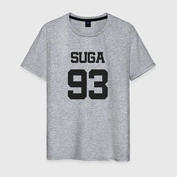 Футболка хлопковая мужская BTS - Suga 93, цвет: меланж