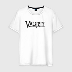 Футболка хлопковая мужская Valheim logo, цвет: белый
