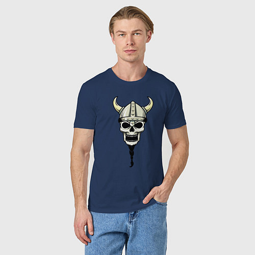 Мужская футболка Skull Hell / Тёмно-синий – фото 3