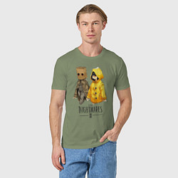 Футболка хлопковая мужская Little Nightmares 2, цвет: авокадо — фото 2