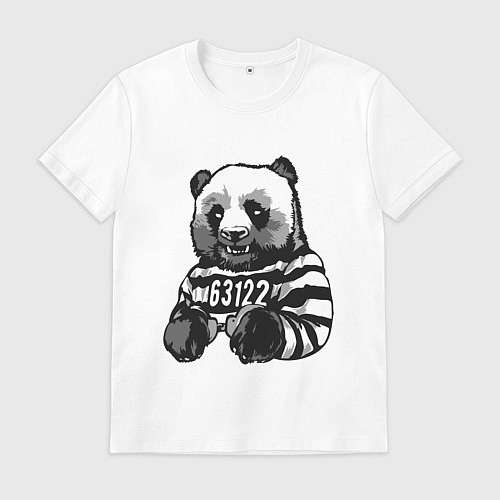 Мужская футболка Задержанный панда / Белый – фото 1
