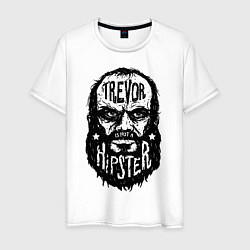 Футболка хлопковая мужская TREVOR IS NOT A HIPSTER, цвет: белый