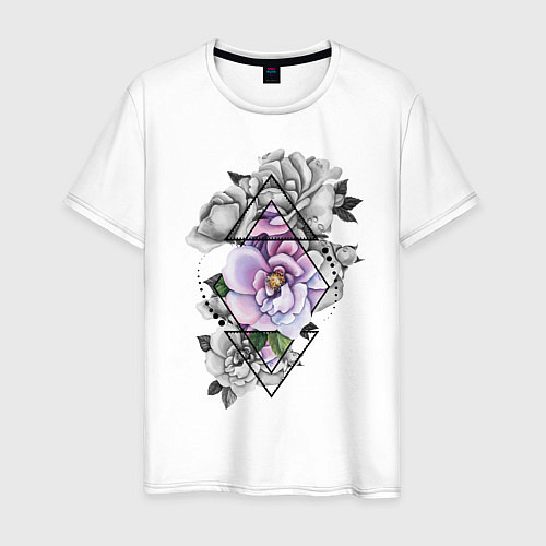 Мужская футболка Flowers / Белый – фото 1