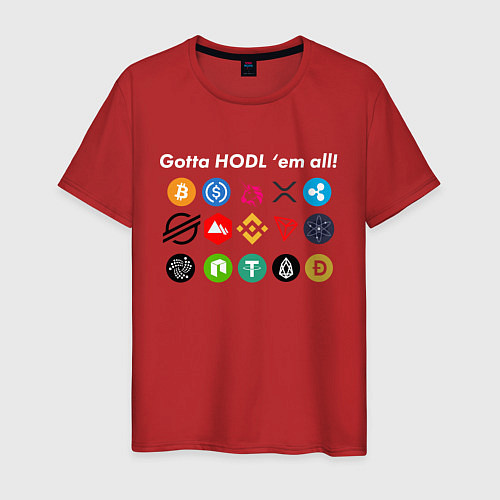 Мужская футболка Gotta HODL em all БИТКОИН / Красный – фото 1