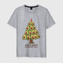 Футболка хлопковая мужская Avocado Christmas Tree, цвет: меланж