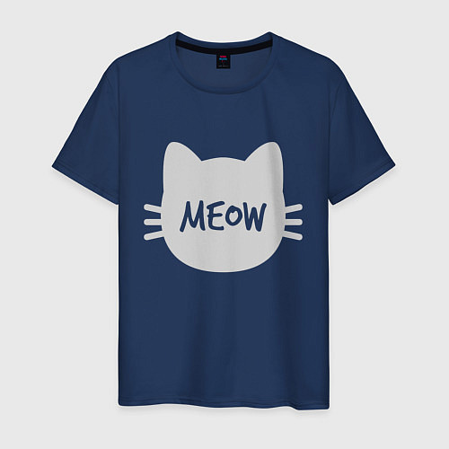 Мужская футболка Meow / Тёмно-синий – фото 1